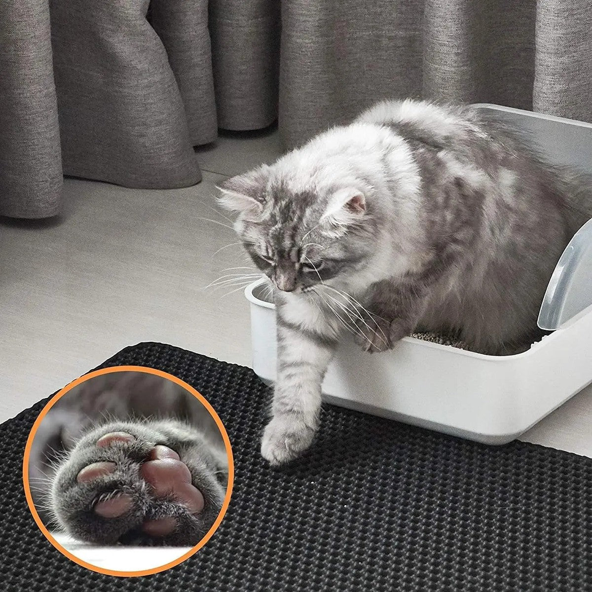 Alfombra Recolectora de Arena para Arenero de Gatos 60x40