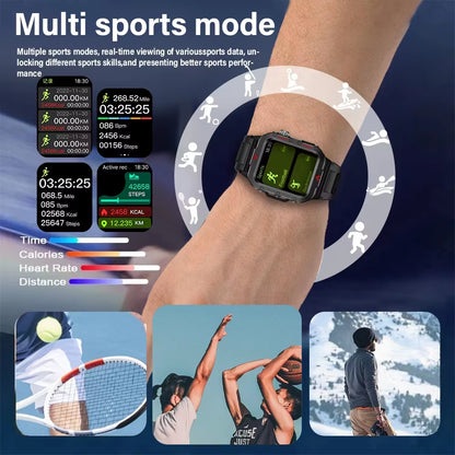 Nuevo reloj inteligente para hombre con linterna LED, diseñado para deportes al aire libre, con monitoreo de la salud.