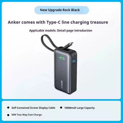 ANKER Nano 10000Mah Power Bank 30W PD Fast Charge with Type C Cable Portable External Battery Mobile Powerbank for Iphone16