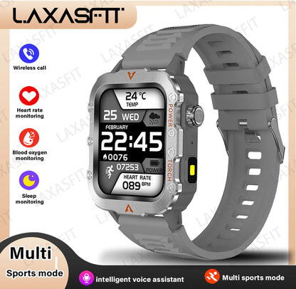 Nuevo reloj inteligente para hombre con linterna LED, diseñado para deportes al aire libre, con monitoreo de la salud.