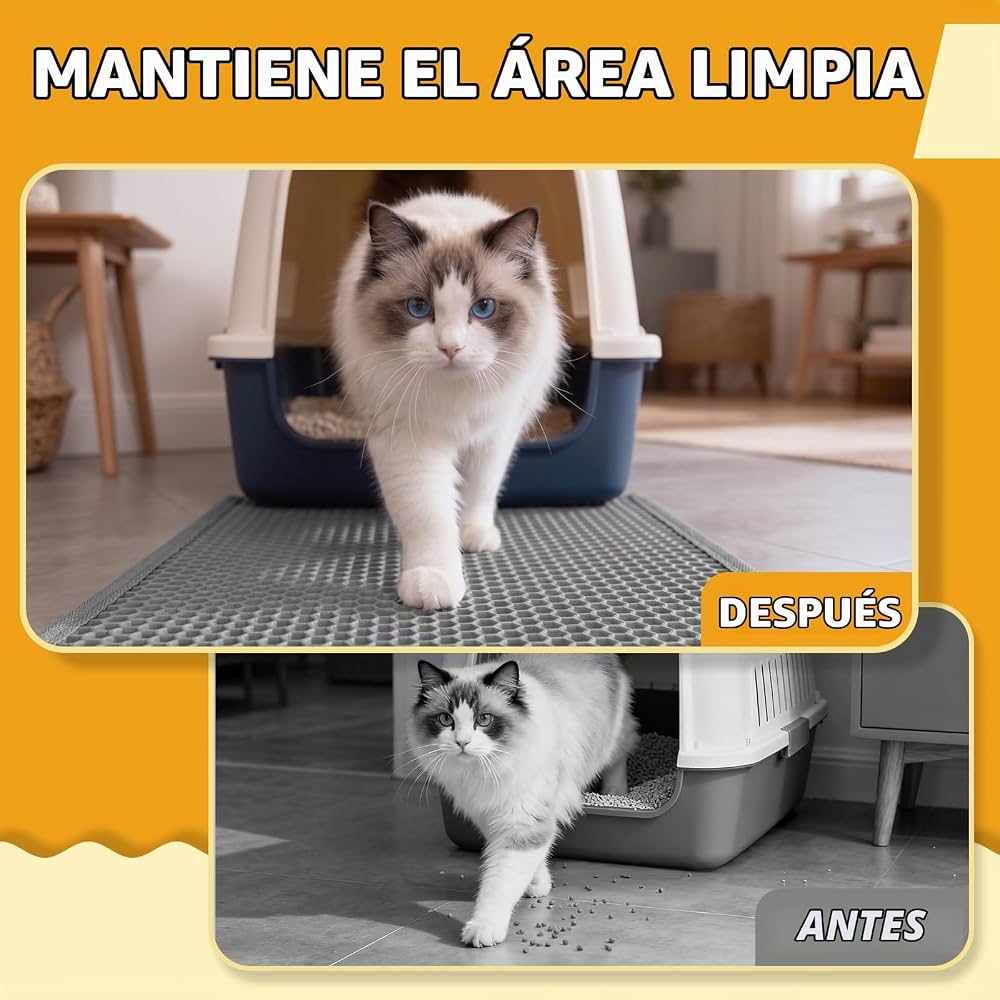 Alfombra Recolectora de Arena para Arenero de Gatos 60x40