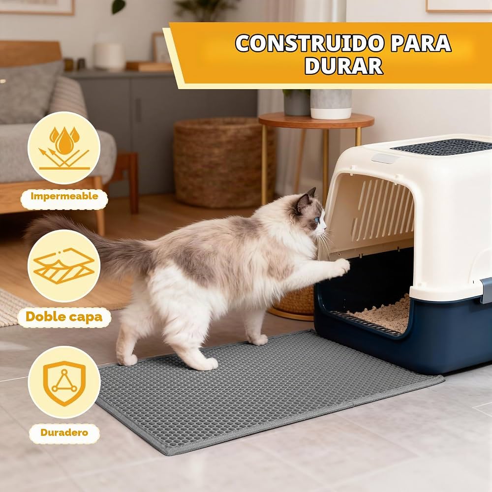 Alfombra Recolectora de Arena para Arenero de Gatos 60x40