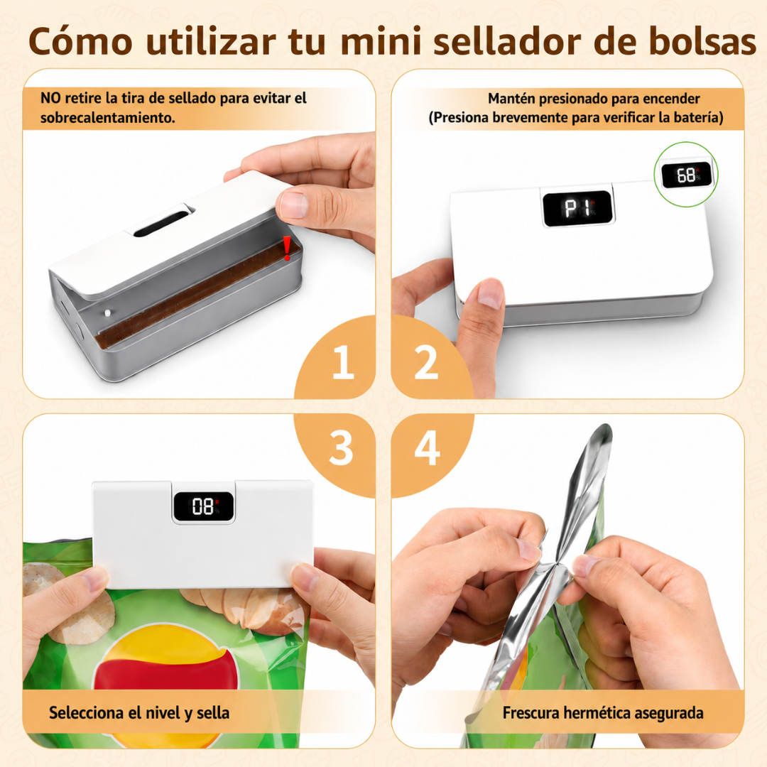 Mini Selladora de Bolsas Portátil 2 en 1 (Selladora + Cortadora)