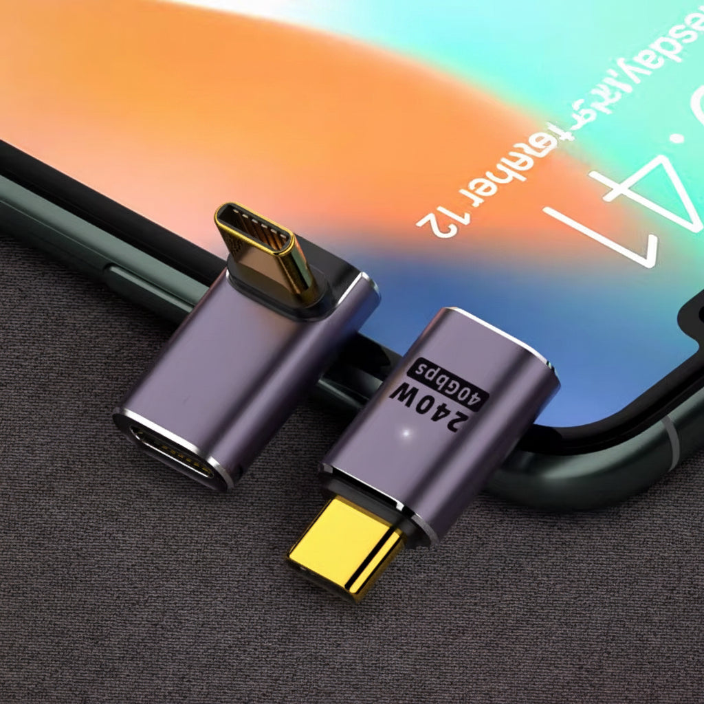 USB 4.0 PD 240W 8K 60Hz Charger Connector for Macbook 40Gbps High Speed USB C OTG U-Shape Straight Angle Male to Female Adapter