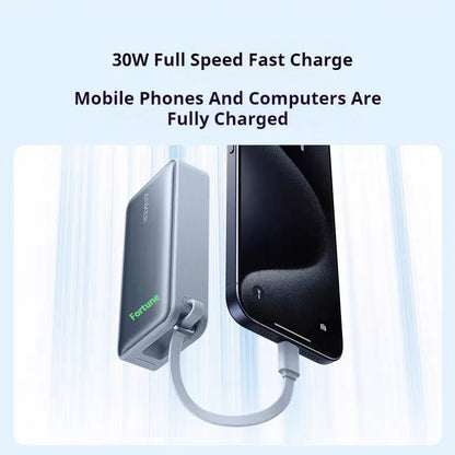 ANKER Nano 10000Mah Power Bank 30W PD Fast Charge with Type C Cable Portable External Battery Mobile Powerbank for Iphone16
